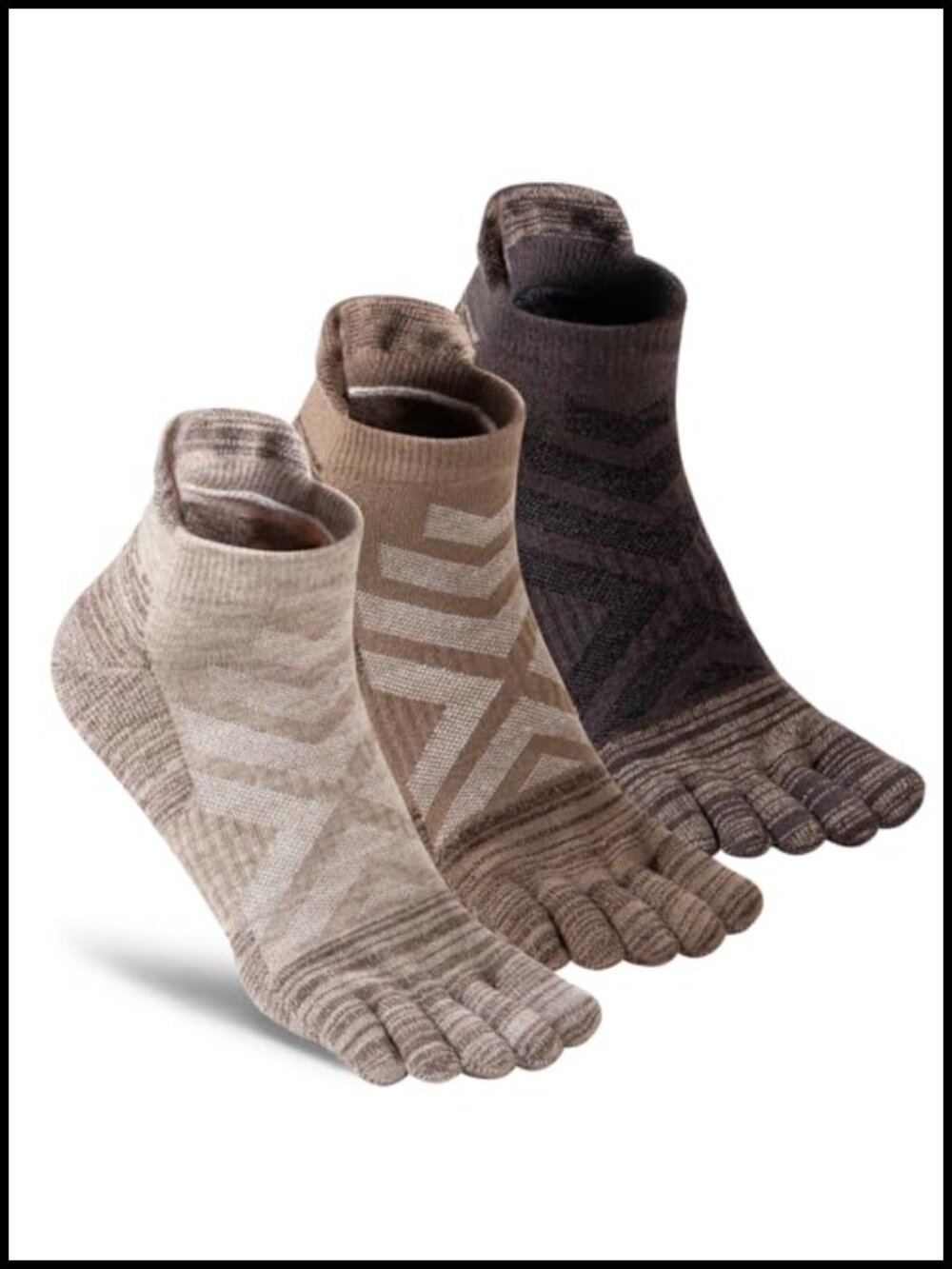 Merino Wool Toe Socks Ankle Hiking Running Arch Support 3 Pack